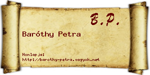 Baróthy Petra névjegykártya