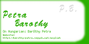 petra barothy business card