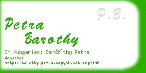 petra barothy business card